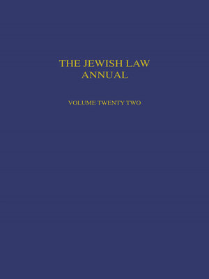 cover image of The Jewish Law Annual Volume 22